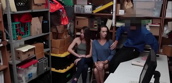  Teen Shoplifters Charity Crawford and Zoey Laine Banged Hard By Guard